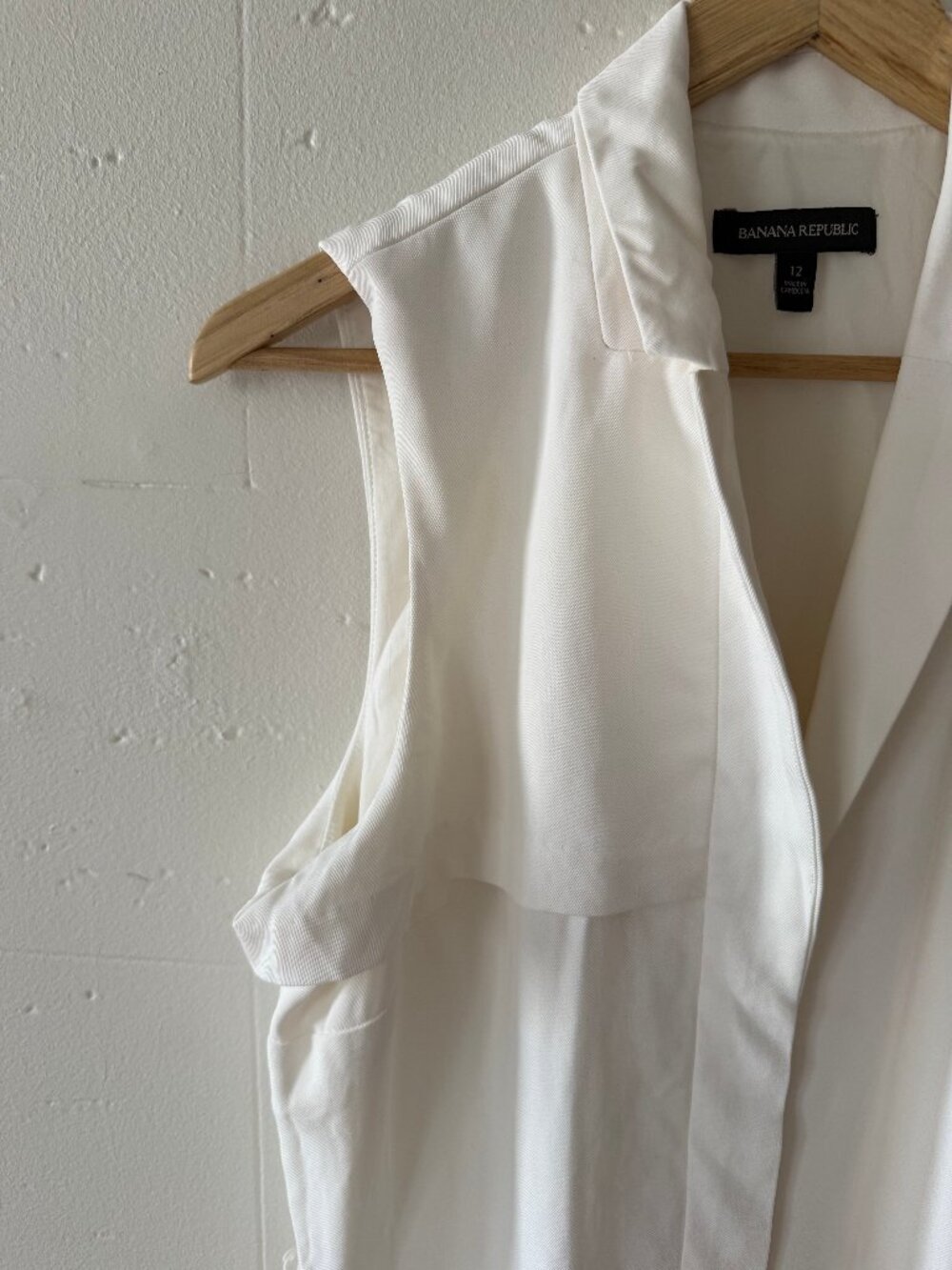 Banana Republic | White Maxi Sleeveless Summer Shirt Dress | Size 12 - Picture 4 of 9